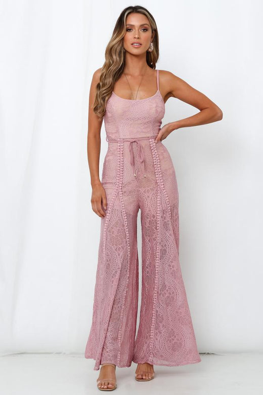 Foot In The Door Jumpsuit Blush