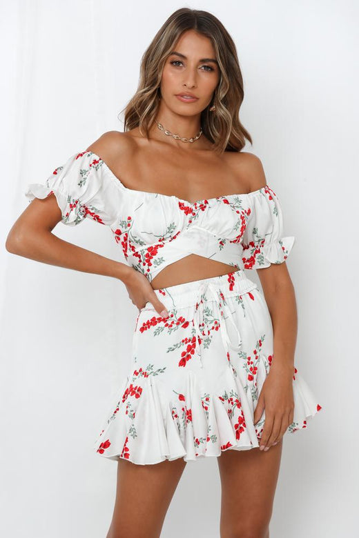 Snow Covered Hills Skirt White