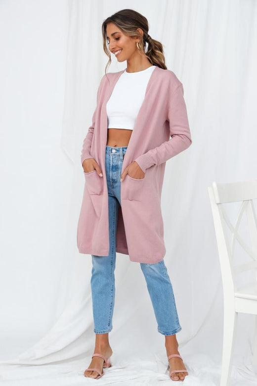Blow Me A Kiss Knit Cardigan Rose