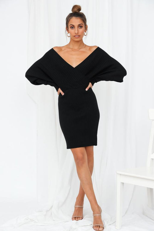 Legends Are Born Knit Dress Black