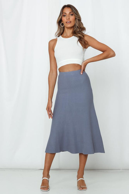 Dancing Slippers Midi Skirt Midnight Blue