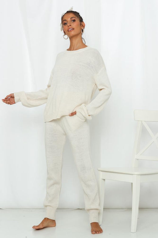 Sleep Mode On Knit Jumper Cream