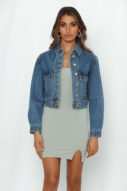 Abrand Millie Denim Jacket Austin Blue