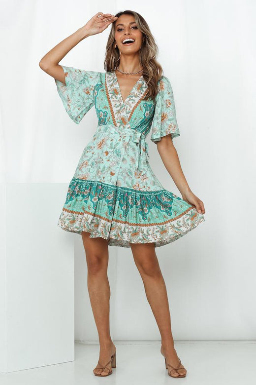 Sicilian Sun Dress Aqua