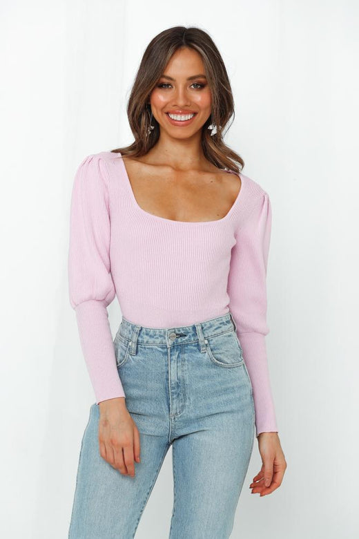 Champagne Toasts Knit Top Lilac