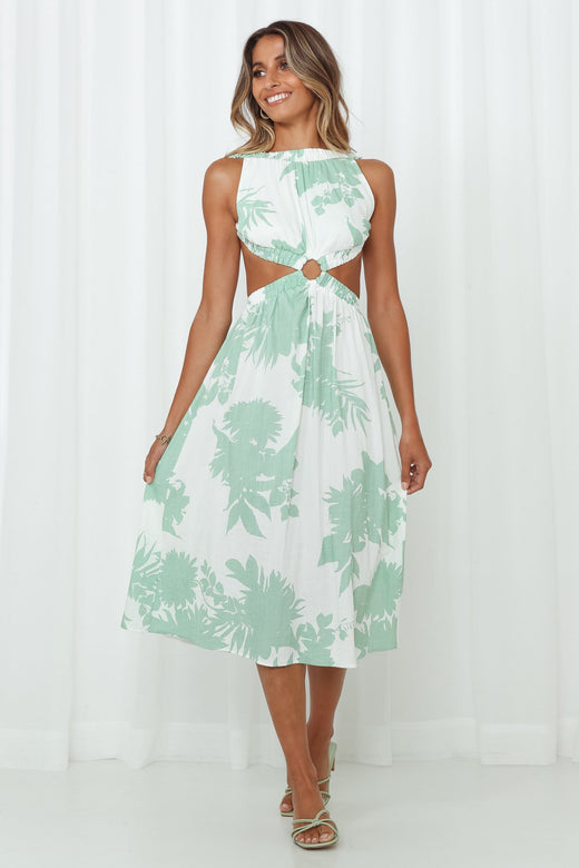 Find My Man Midi Dress Green