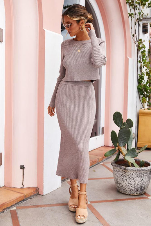 Anique Midi Skirt Grey