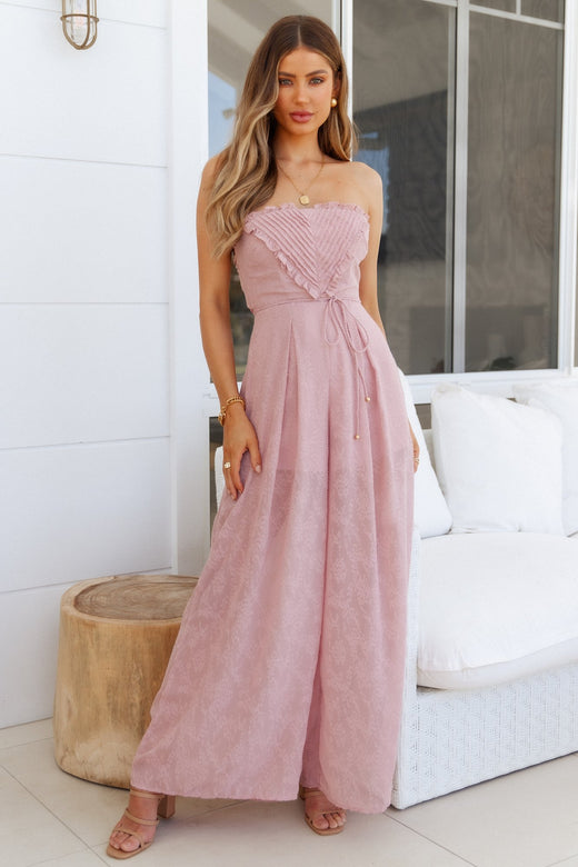 No Problems Jumpsuit Blush
