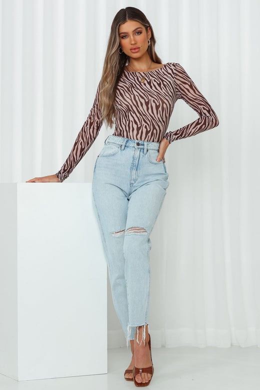 Tiger Time Bodysuit Brown