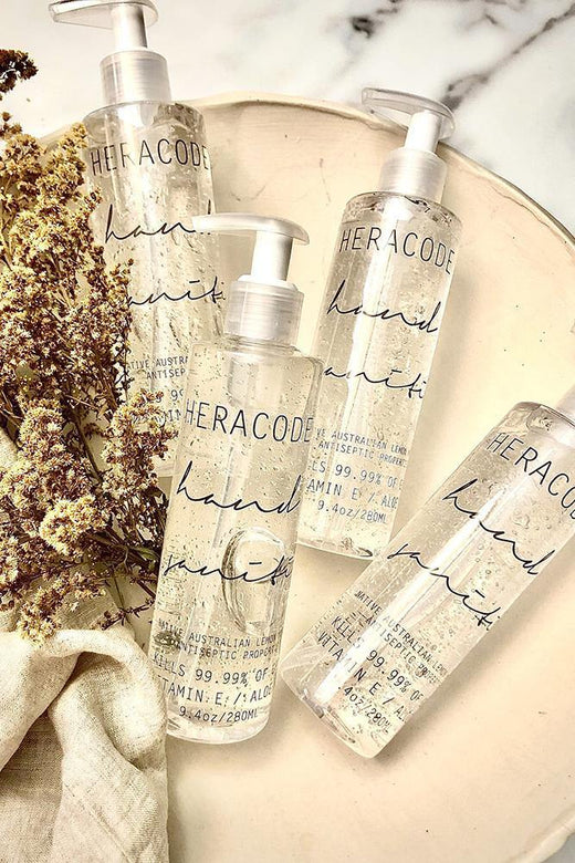 Heracode + Co Lemon Myrtle Sanitiser Gel Large 280ml - Hello Molly Staging