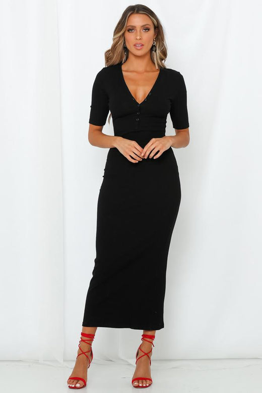 Absolutely Stellar Midi Dress Black