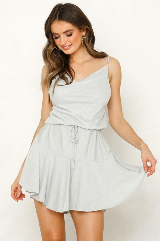 Fine Lines Dress Silver
